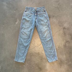 High waisted pink stitch vintage jeans Size 46